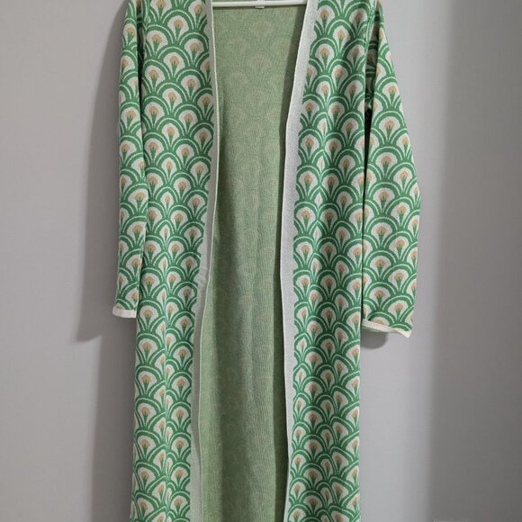 Retro Floral Tie-Front Maxi Cardigan - Picture 3 of 4